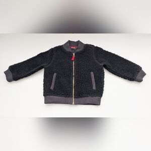 Carter's Boys' (Size 3T) Dark Blue Faux-Sherpa Bomber Jacket with Front Zipper